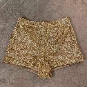 Gold Sequined Shorts (Hot Pants) Size M